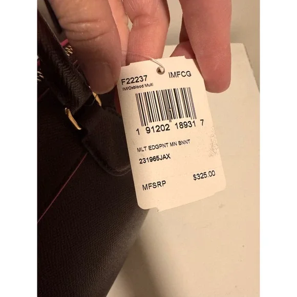 Coach Mini Bennett Satchel Oxblood Multi Crossgrain Leather Bag F22237 NWT - Picture 8 of 8